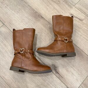 Toddler Girl Brown Faux Leather Boots with Zipper- The Children’s Place